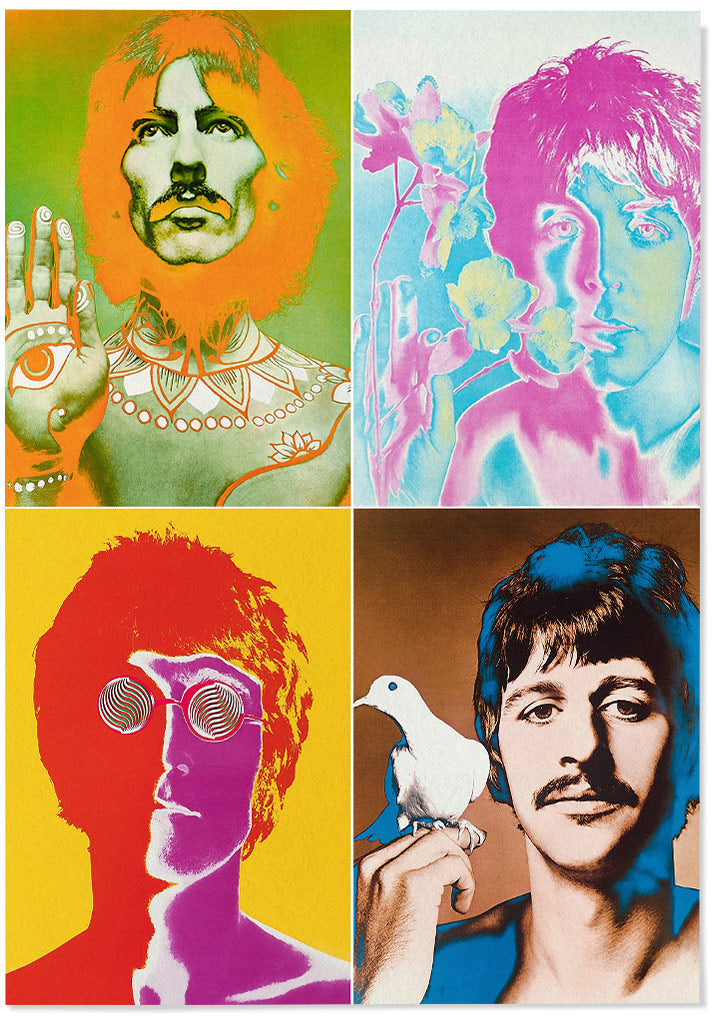 Beatles Psycedelyc Portrait Poster