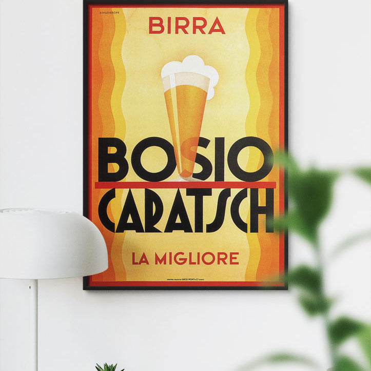 Italian Beer Poster - Birra Bosio & Caratsch