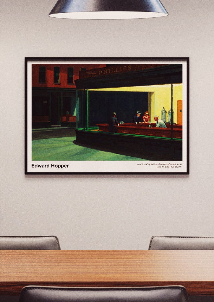 Edward Hopper - Nighthawks Exhibition Poster