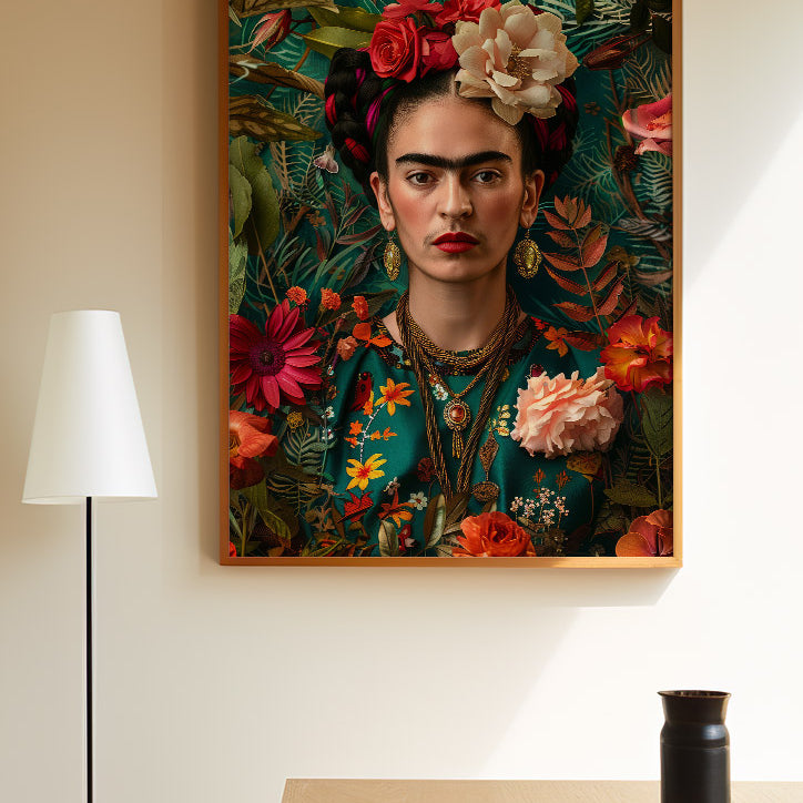 Frida Kahlo Portrait with Flowers