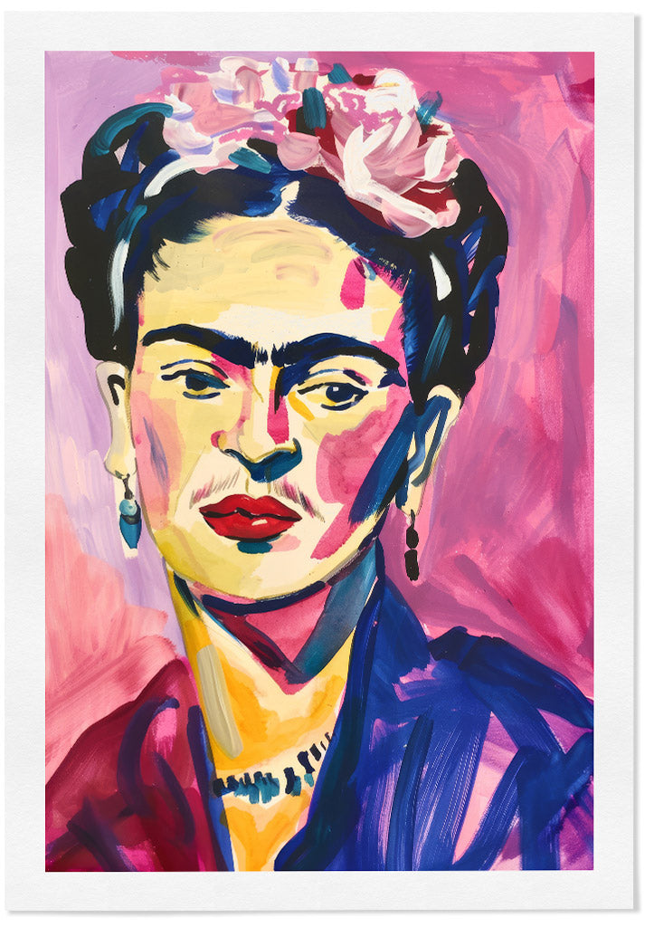 Frida Kahlo Impressionist Style Portrait | Mid-Century Modern Wall Art ...