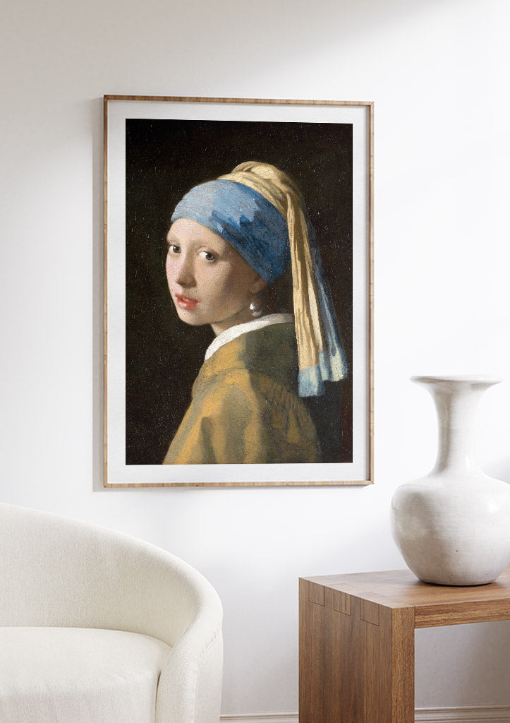 Girl wearing hot sale pearl earring