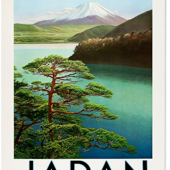 Fuji Mountain Japanese Travel Poster