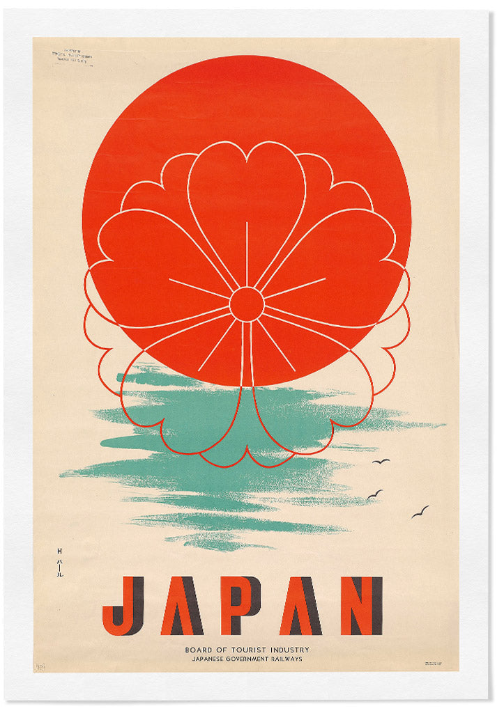 Japanese Travel Poster - Red Sun