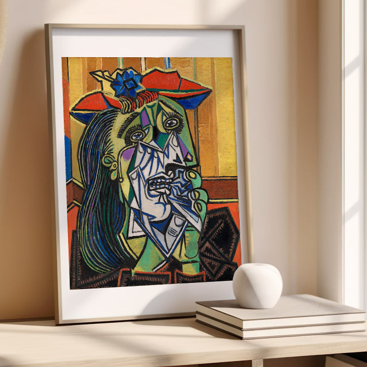 Art print features Picasso's iconic Weeping Woman painting from 1937