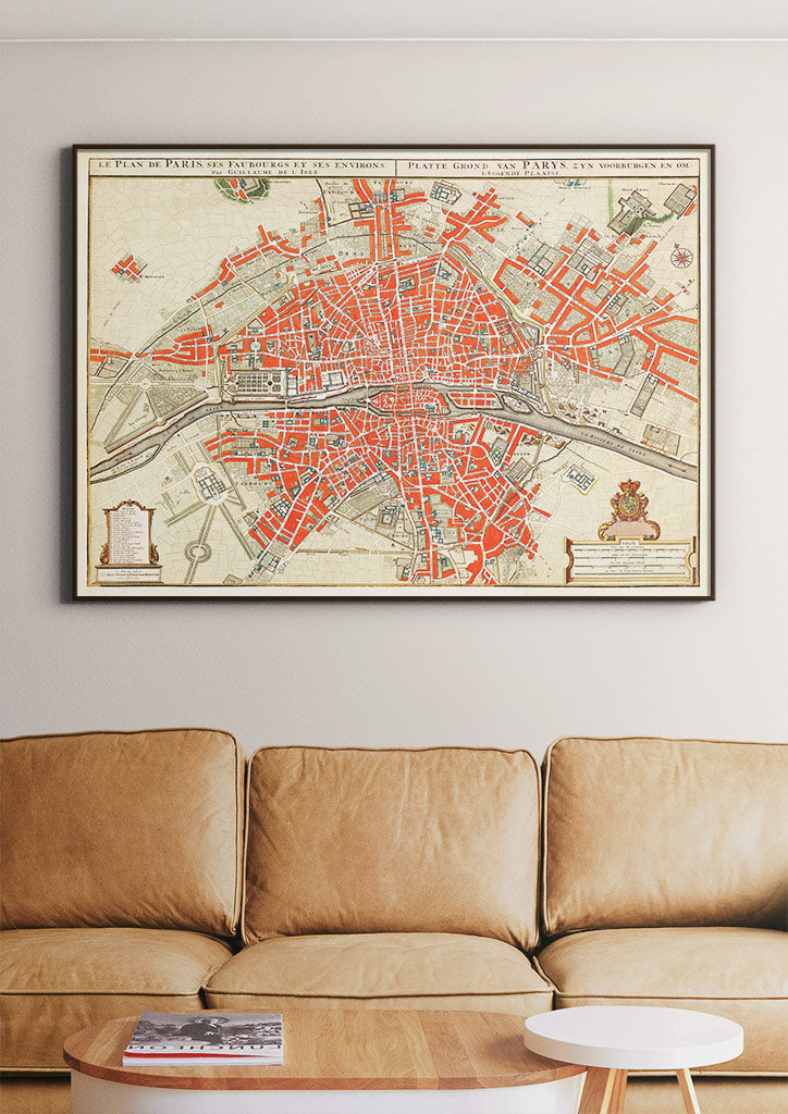 Paris Vintage Map