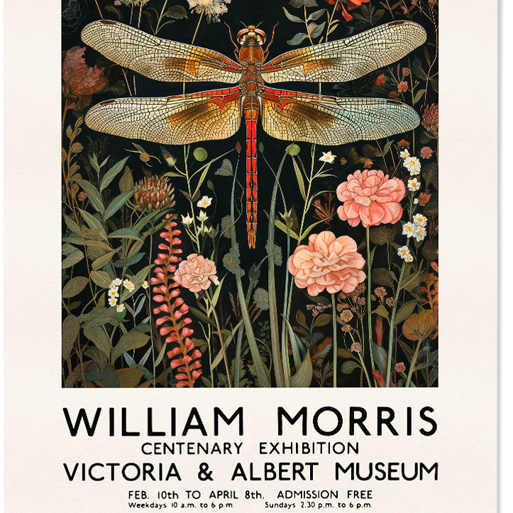 William Morris Exhibition Poster - Dragonfly