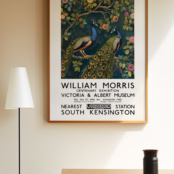 William Morris V&A Poster - Two Peafowl on a Tree