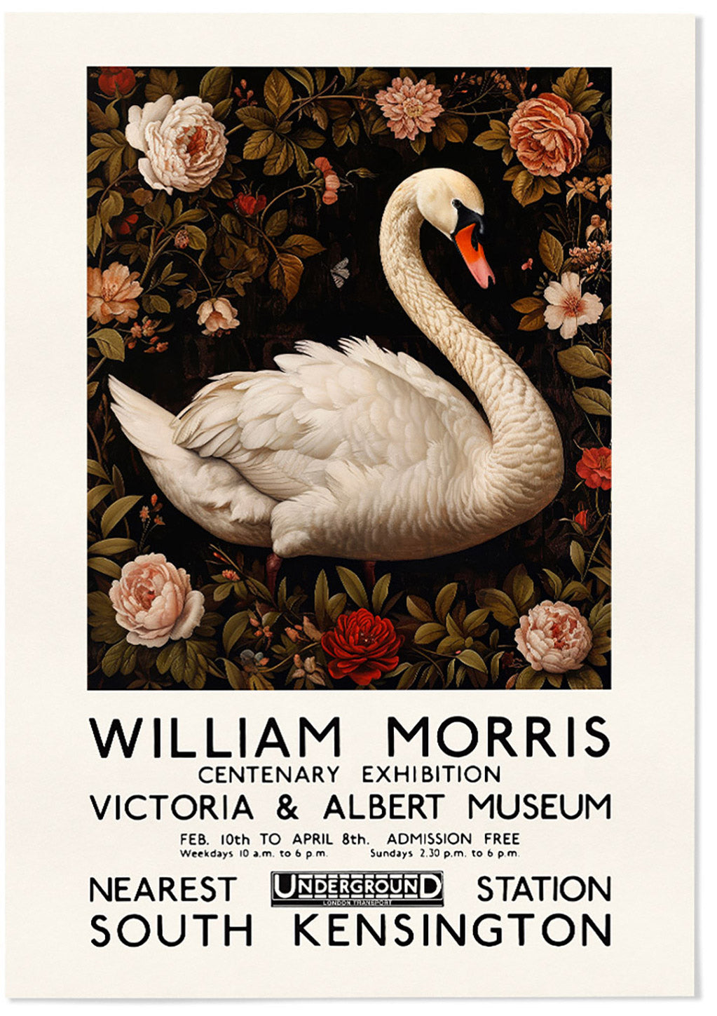 William Morris - Swan - V&A Exhibition Poster