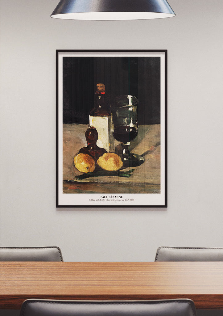 Paul Cezanne Art Print - Still Life with Bottle, Glass, and Lemon