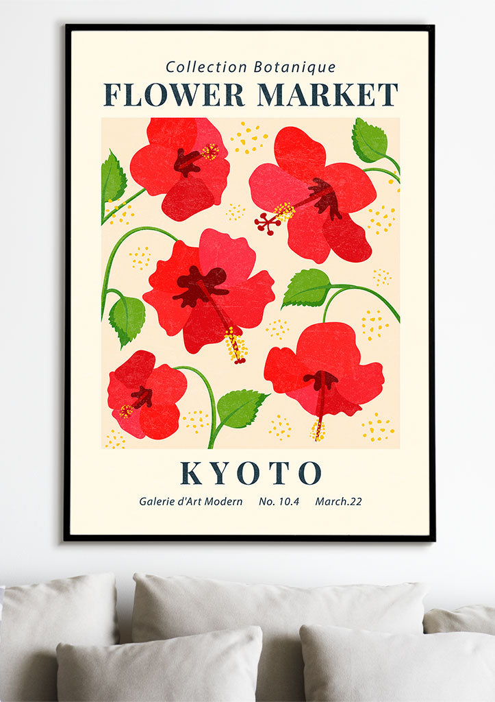 Flower Market Kyoto Poster