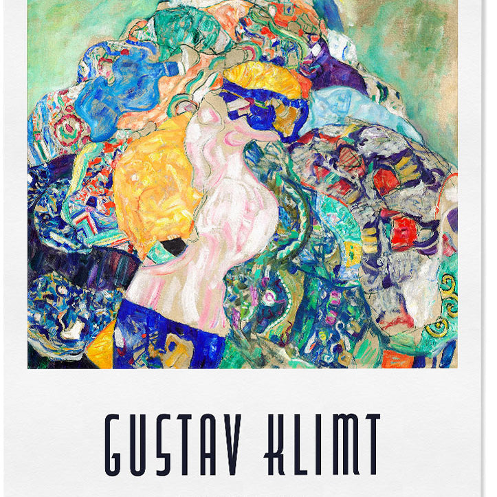 Gustav Klimt poster featuring his artwork 'Baby (Cradle)' from 1917