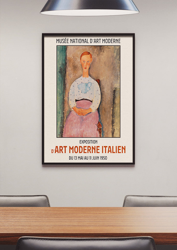 Modigliani Exhibition Poster - Girl with a Polka-Dot Blouse