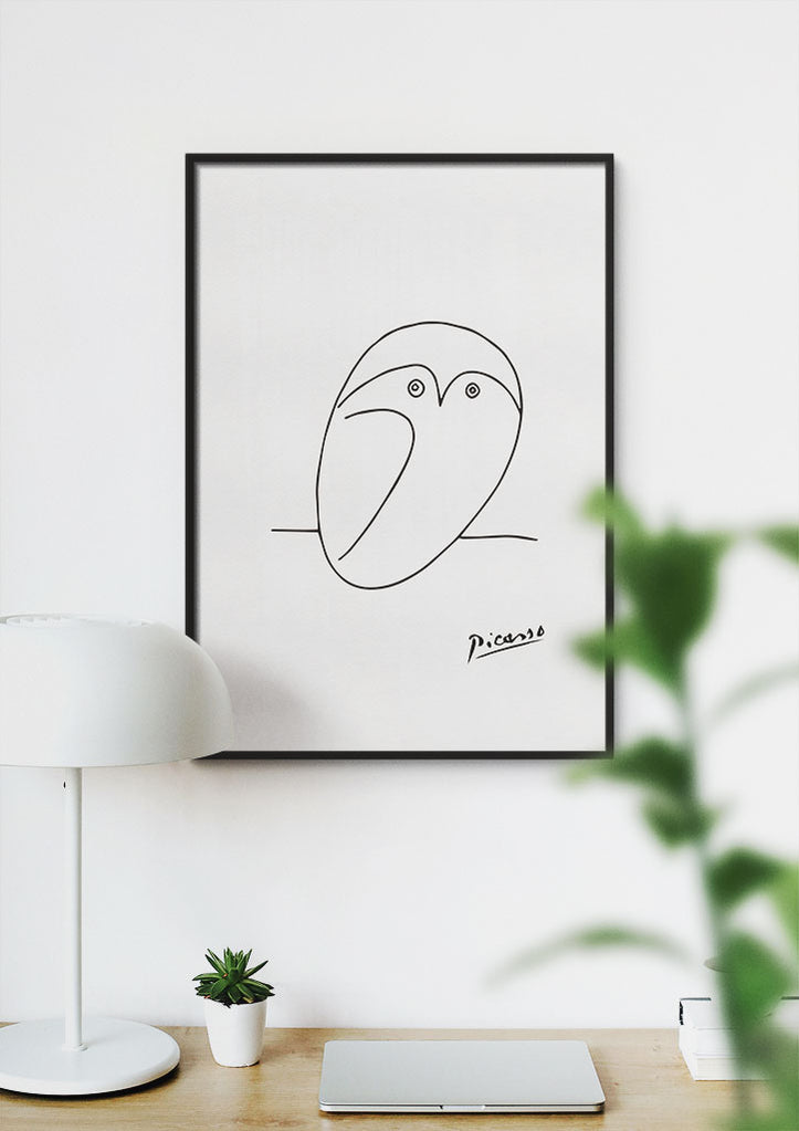 Picasso Line Drawing - Owl