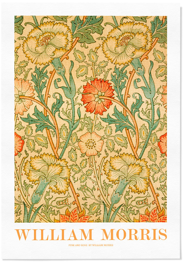 William Morris Art Print | Pink and Rose Floral Poster – Posterist