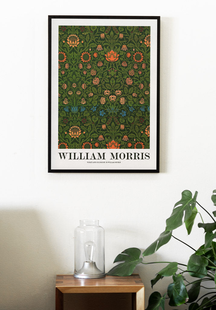 Violet and Columbine Art Print by William Morris